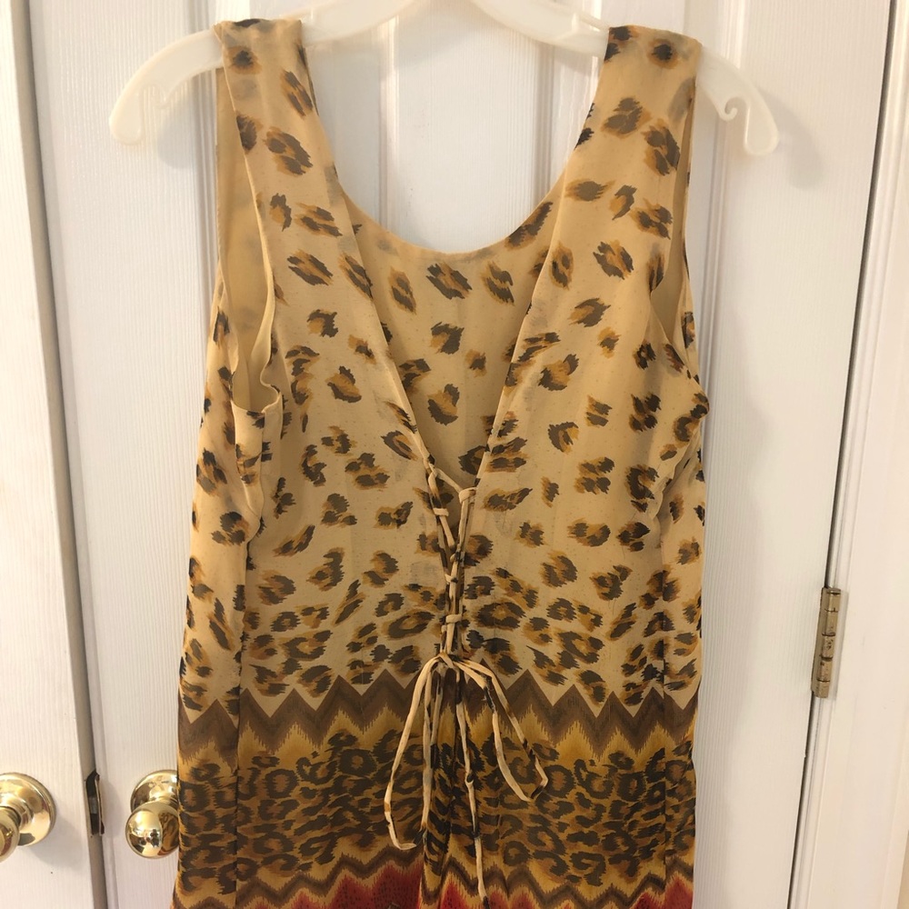 Sassy, Sleeveless, scoop neck leopard print dress